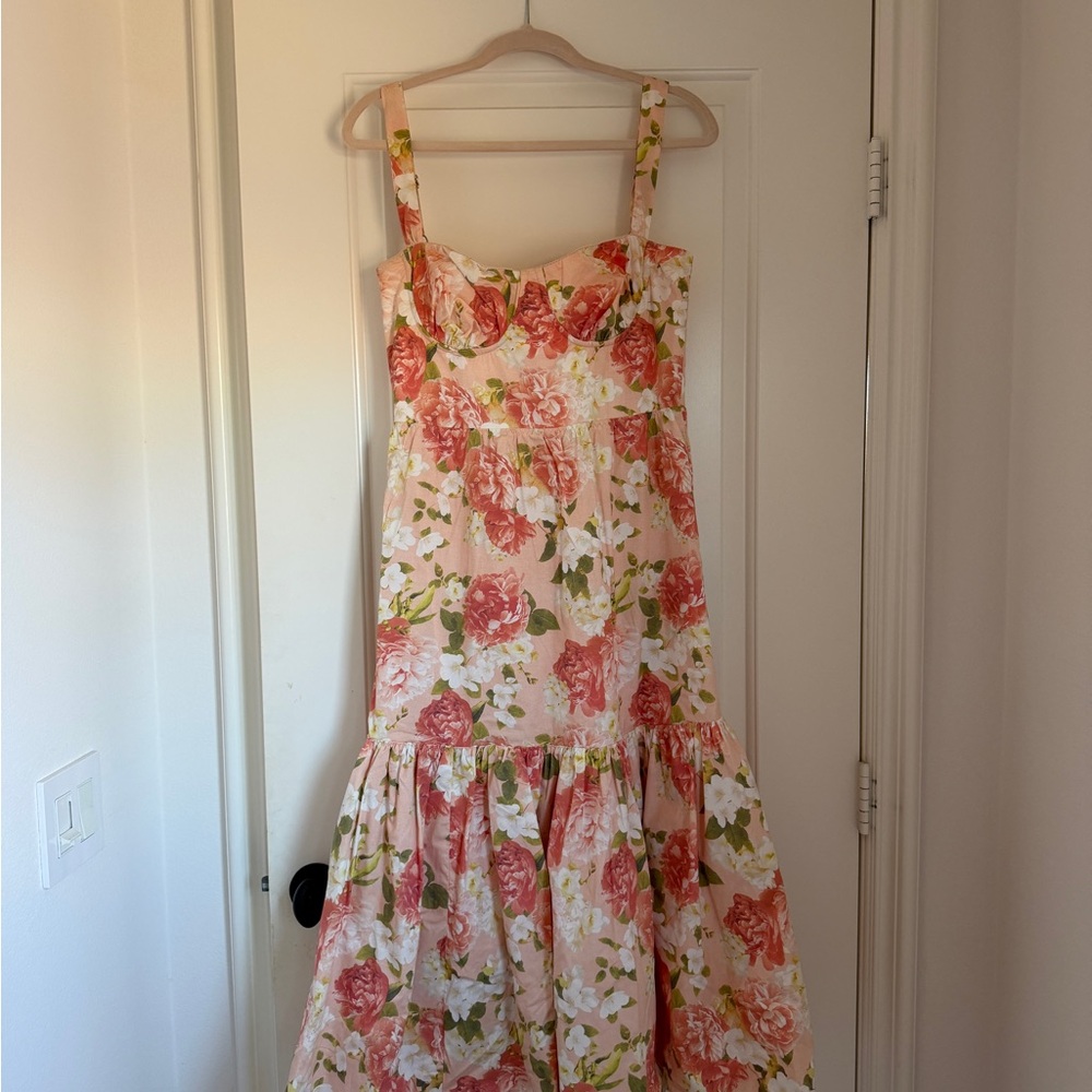 House of CB Pink Floral Midi Dress